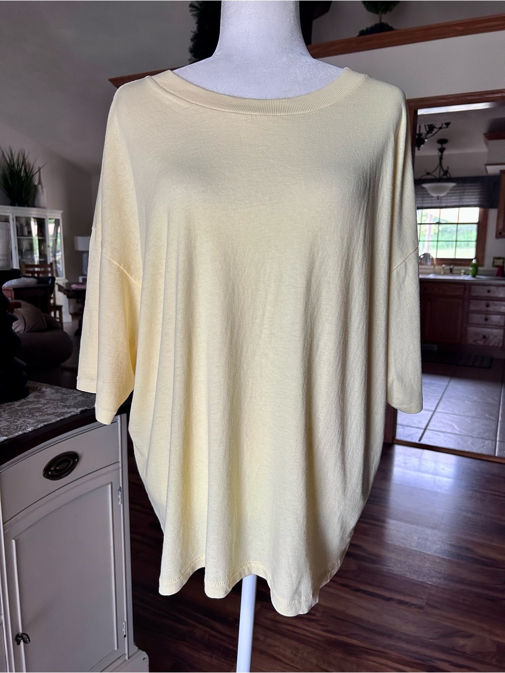 FP Movement by Free People Pale Yellow Short Sleeve Oversized Crew Tee